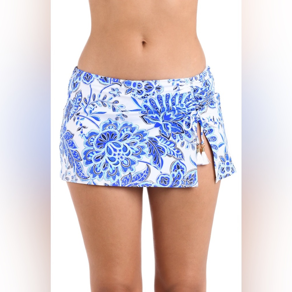 NWT La Blanca Beyond The Pacific Adjustable Tunnel Skirted Bottom Swim Skirt